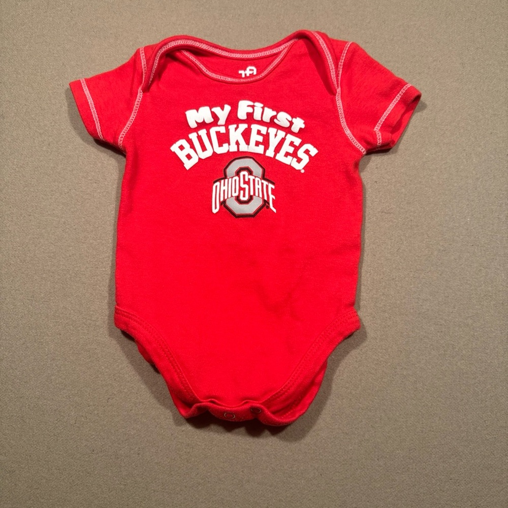 My First Buckeyes Red Baby One-Piece 6/9 months boys